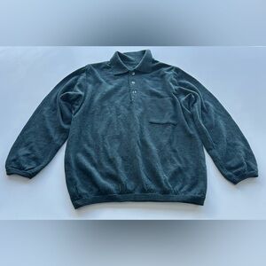 Green wool polo sweater